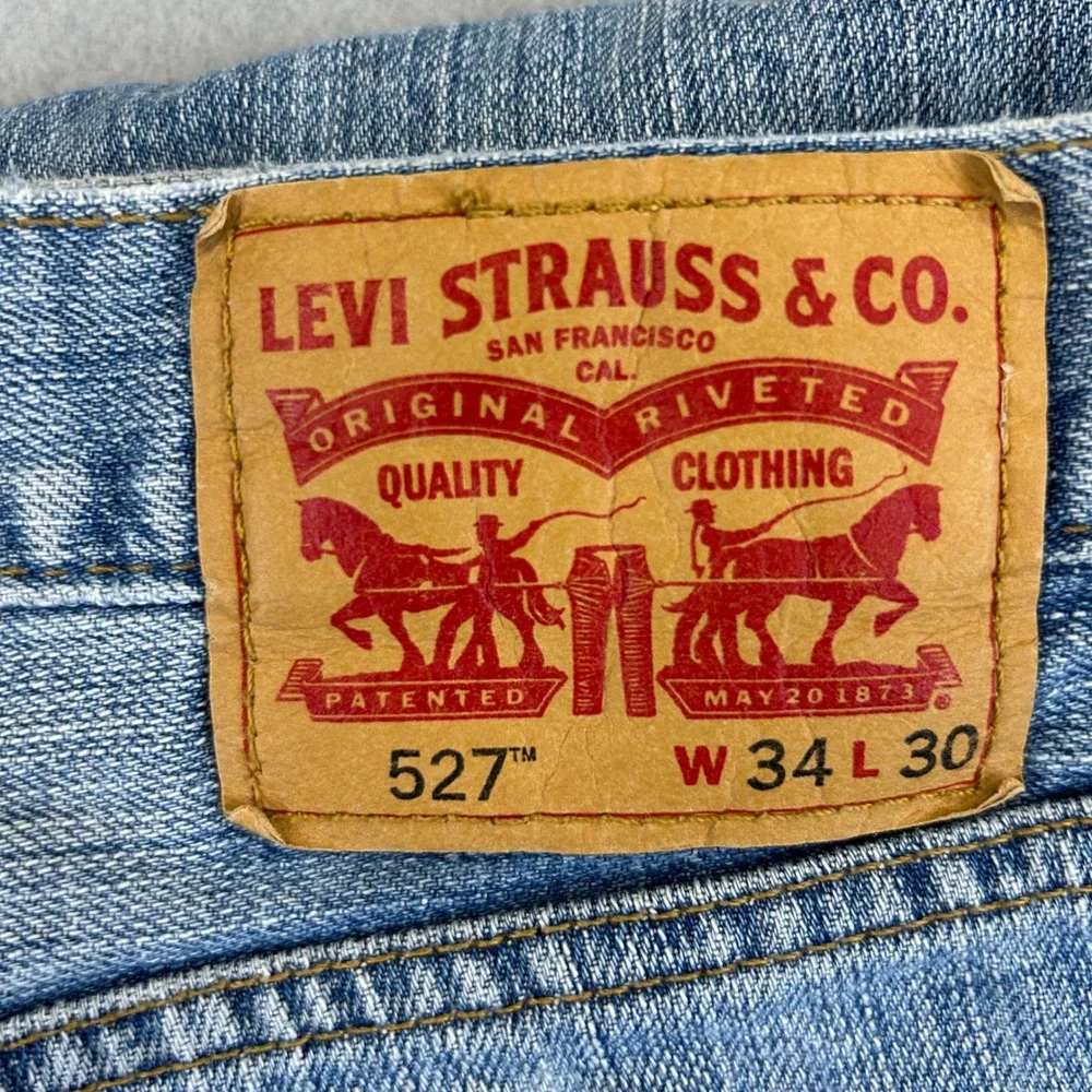 Levi's 527 Jeans Men 34x30 Blue Light Wash Slim Fit Bootcut